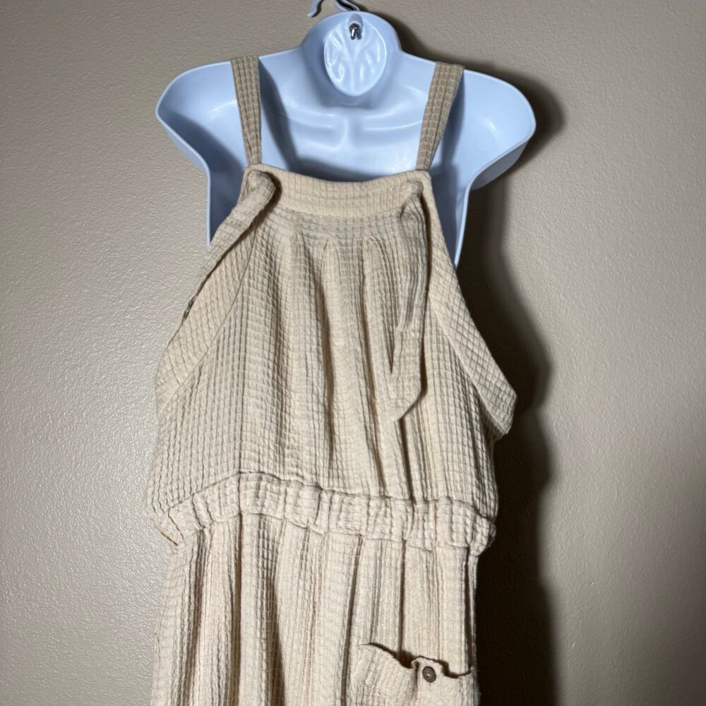 free people | cream off the grid waffle knit women's jumpsuit sz XL - Picture 7 of 11